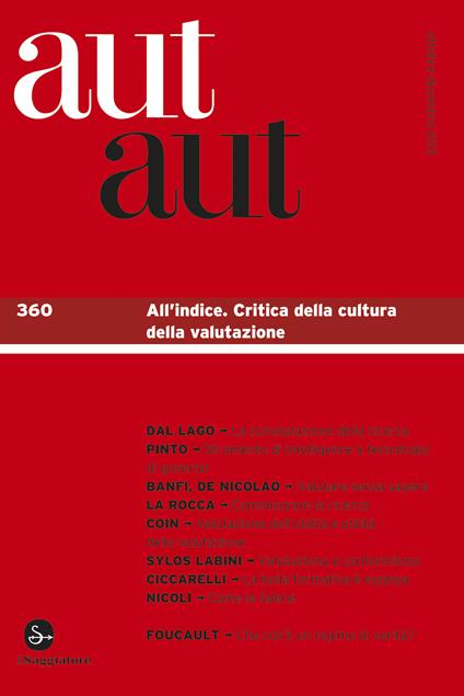 Aut Aut 360. All'indice. Critica della cultura della valutazione - AA.VV. - ebook