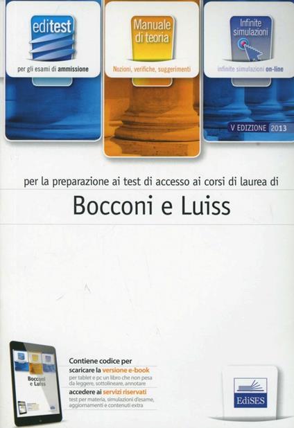 EdiTEST 9. Teoria. Bocconi, Luiss (economia, giurisprudenza, scienze politiche). Per la preparazione ai test di ammissione. Con software di simulazione - copertina