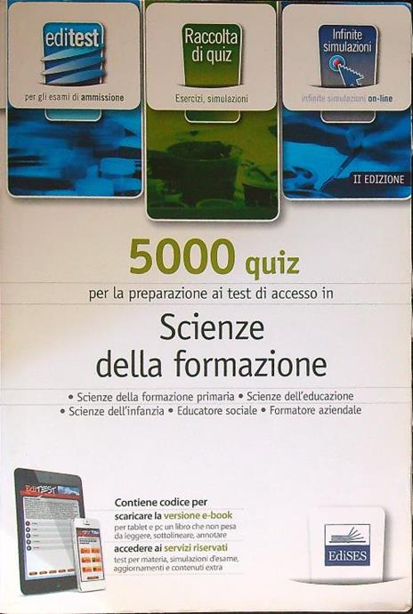 EdiTEST 5000 quiz. Scienze della formazione. Per la preparazione ai test di ammissione. Con espansione online - copertina