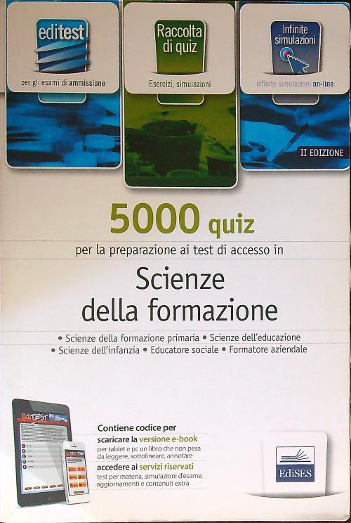 EdiTEST 5000 quiz. Scienze della formazione. Per la preparazione ai test di ammissione. Con espansione online - copertina