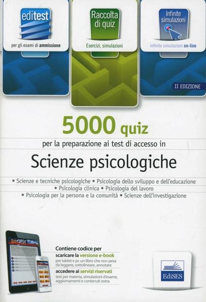 EdiTEST 5000 quiz per scienze psicologiche. Per la preparazione ai test di ammissione. Con espansione online - copertina
