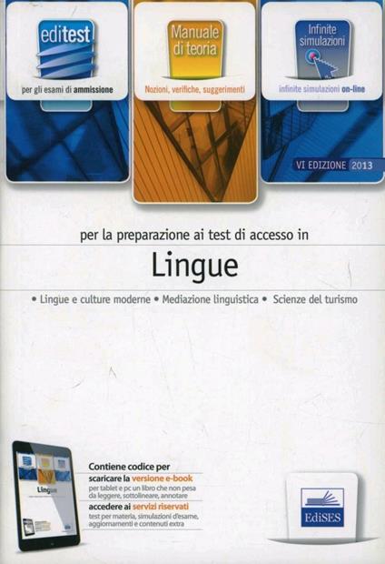 EdiTEST 10. Manuale. Lingue. Per la preparazione ai test di ammissione. Con espansione online - copertina