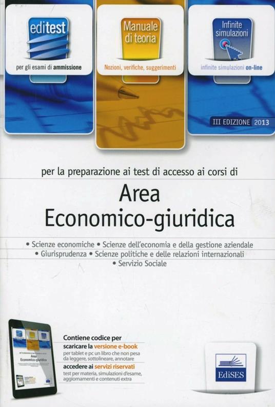 EdiTEST 13. Area economico-giuridica. Manuale. Per la preparazione ai test di ammissione. Con espansione online - copertina