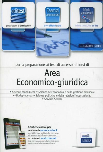 EdiTEST 13. Area economico-giuridica. Esercizi. Per la preparazione ai test di ammissione. Con espansione online - copertina
