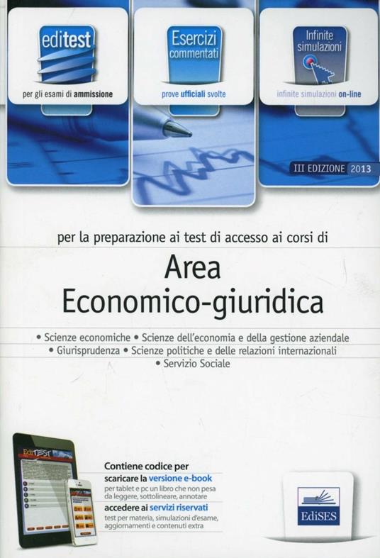 EdiTEST 13. Area economico-giuridica. Esercizi. Per la preparazione ai test di ammissione. Con espansione online - copertina