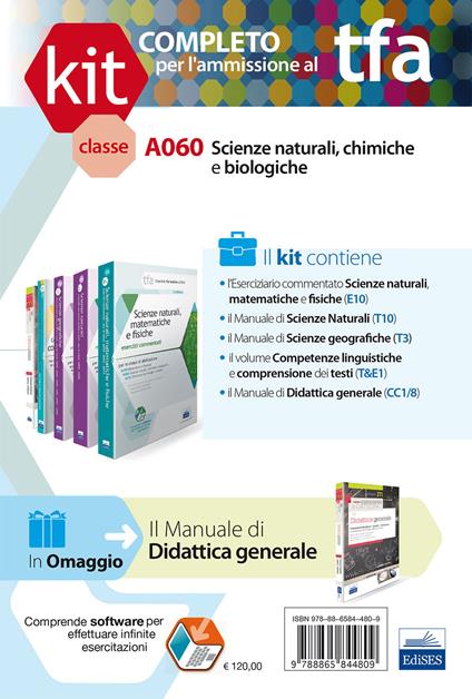 TFA. Classe A060 per prove scritte e orali. Manuali di teoria ed esercizi di scienze naturali, chimiche e biologiche. Kit completo. Con software di simulazione - copertina