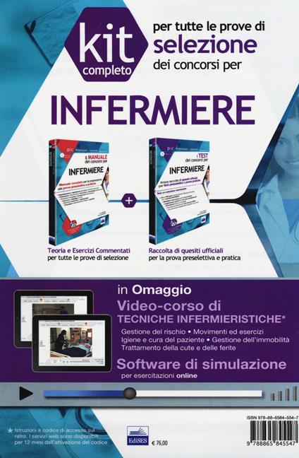 Kit completo per tutte le prove di selezione dei concorsi per infermiere. Con software di simulazione - copertina