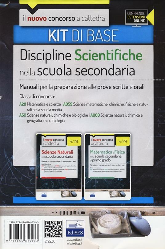 CC 4/28 CC 4/29 Discipline scientifiche nella scuola secondaria. Manuali... Classi di concorso: A28, A50, A059, A060. Kit di base. Con espansione online - copertina