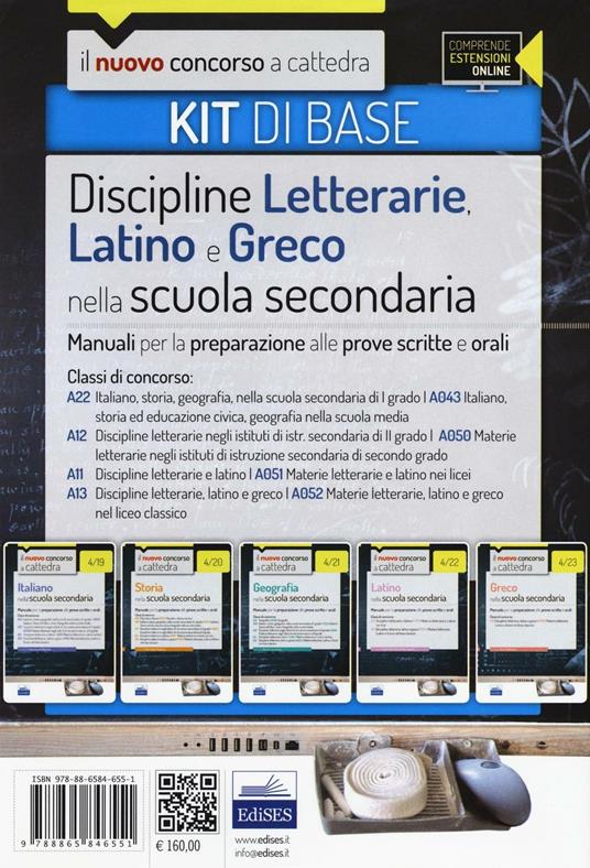 CC 4/6 discipline letterarie, latino e greco. Manuali... Classi di concorso: A22, A043, A12, A050, A11, A051, A13, A052. Kit di base. Con espansione online - copertina