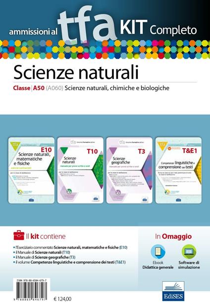Ammissioni al TFA. Scienze naturali. Classe A50 (A060). Scienze naturali, chimiche e biologiche. Kit completo - copertina