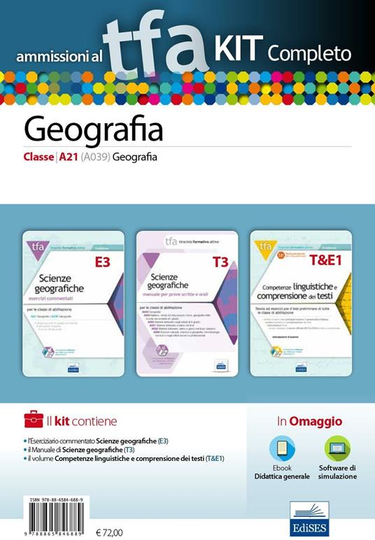 TFA. Geografia classe A21 (A039) per prove scritte e orali. Kit completo. Con software di simulazione - copertina