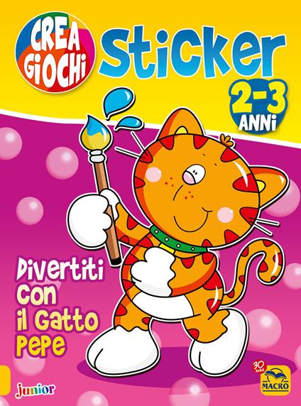 Divertiti con il gatto Pepe. Ricrea giochi. Con adesivi - copertina