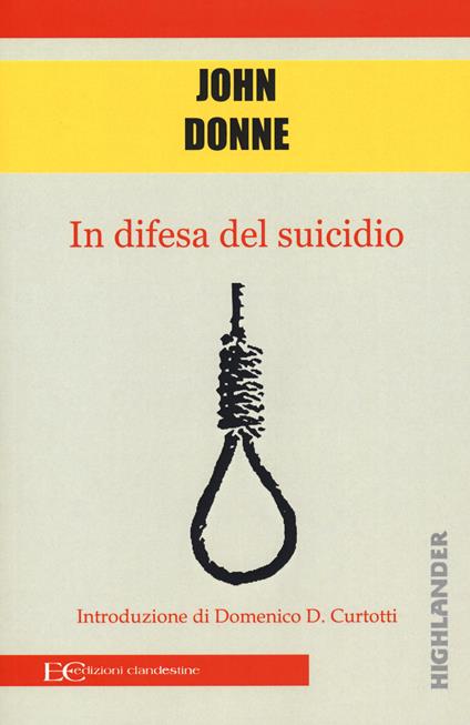 In difesa del suicidio - John Donne - copertina