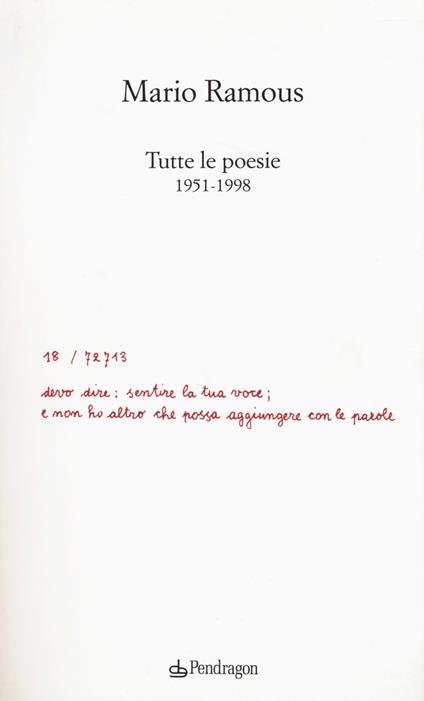 Tutte le poesie 1951-1998 - Mario Ramous - copertina