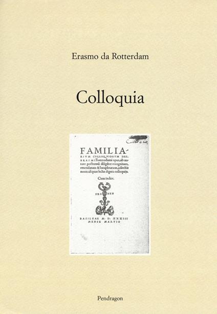 Colloquia - Erasmo da Rotterdam - copertina