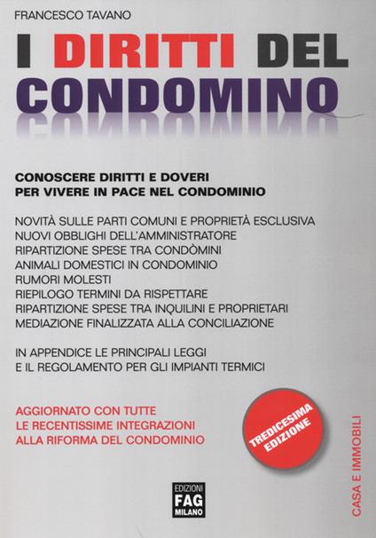 I diritti del condomino. Conoscere diritti e doveri per vivere in pace nel condominio - Francesco Tavano - copertina