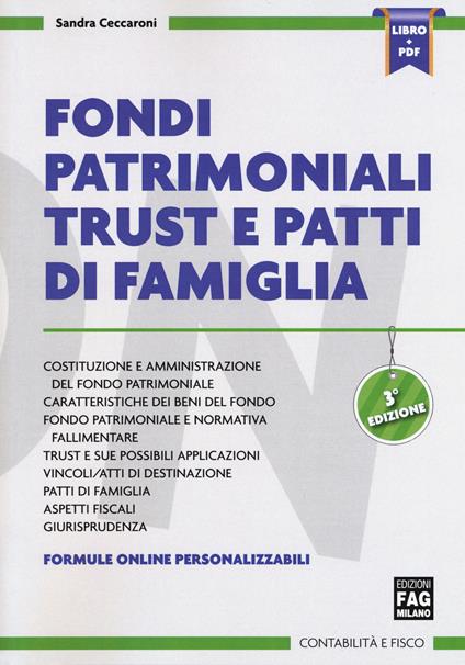 Fondi patrimoniali trust e patti di famiglia - Sandra Ceccaroni - copertina