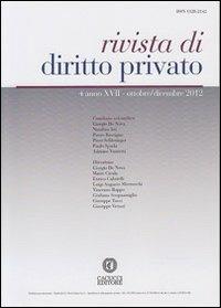 Rivista di diritto privato (2012). Vol. 4 - copertina