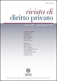 Rivista di diritto privato (2014). Vol. 2 - copertina