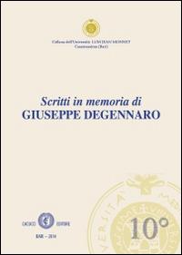 Scritti in memoria di Giuseppe Degennaro - copertina
