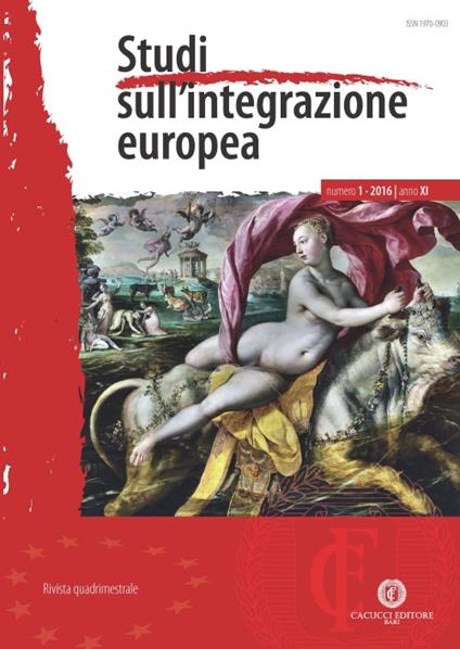 Studi sull'integrazione europea (2016). Vol. 1 - copertina