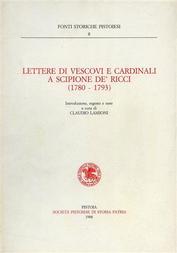 Lettere di vescovi e cardinali a Scipione de' Ricci - copertina