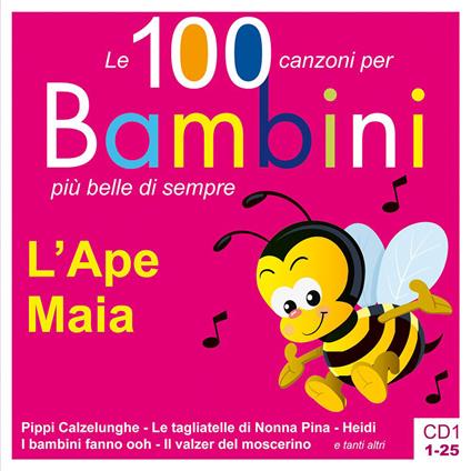 L'Ape Maia. Le 100 canzoni per bambini più belle di sempre. CD Audio. Vol. 1: 1-25 - copertina