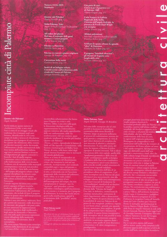 Architettura civile (2019). Vol. 23-24: Incompiute città di Palermo - copertina
