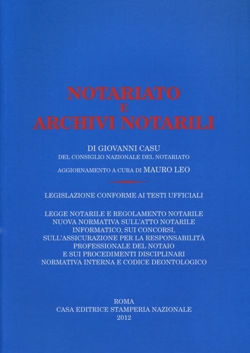 Notariato e archivi notarili - Giovanni Casu - copertina