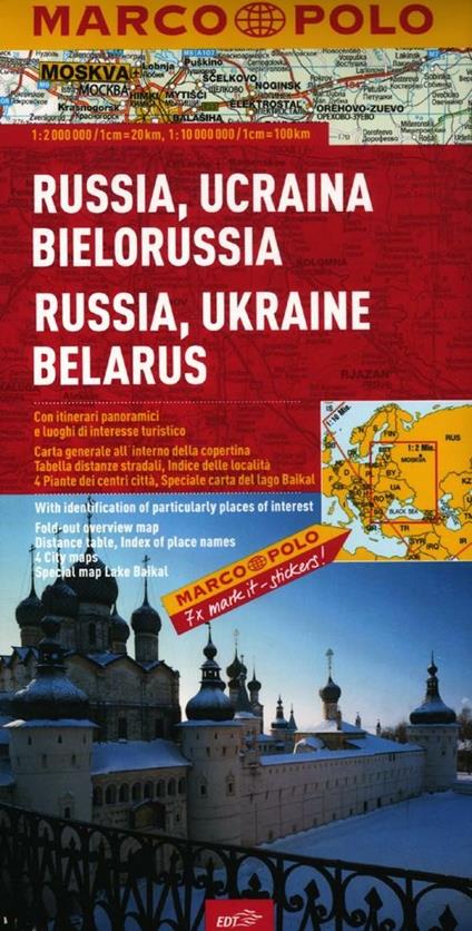 Russia, Ucraina, Bielorussia 1:2.000.000. Ediz. multilingue - copertina