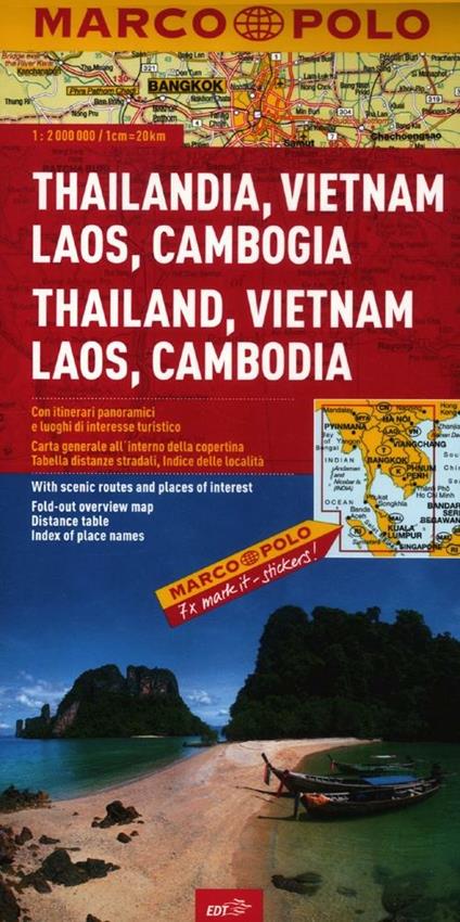 Thailandia, Vietnam, Laos, Cambogia 1:2.000.000. Ediz. multilingue - copertina