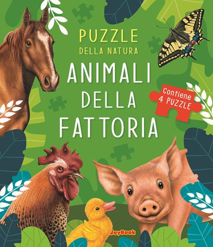 Animali della fattoria. Puzzle della natura. Libro puzzle. Ediz. a colori - Andrea Morandi - copertina