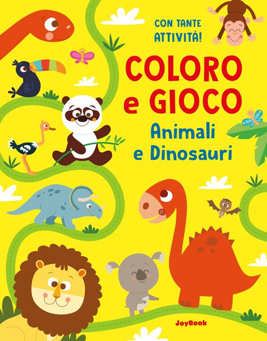 Animali e dinosauri. Coloro e gioco. Ediz. illustrata - copertina