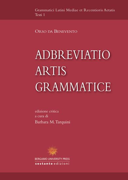 Adbrevatio artis grammatice - Orso da Benevento - copertina