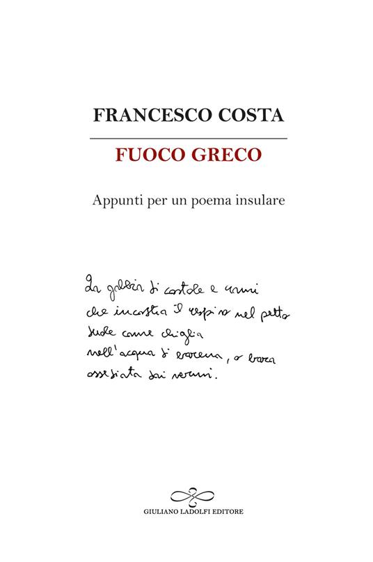 Fuoco greco. Appunti per un poema insulare - Francesco Costa (a) - copertina
