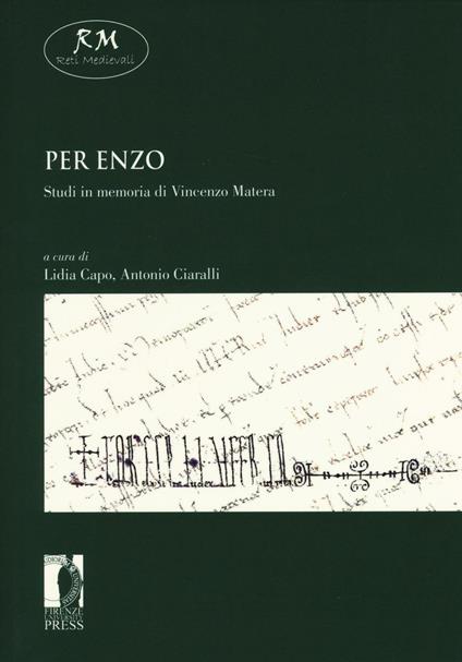 Per Enzo. Studi in memoria di Vincenzo Matera - copertina
