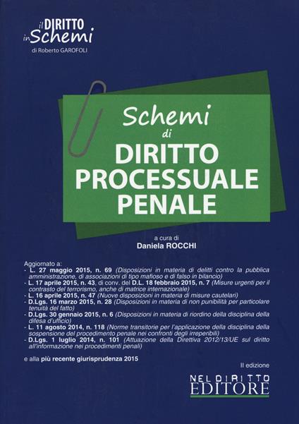 Schemi di diritto processuale penale - copertina