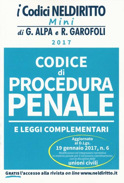 Codice di procedura penale e leggi complementari - copertina