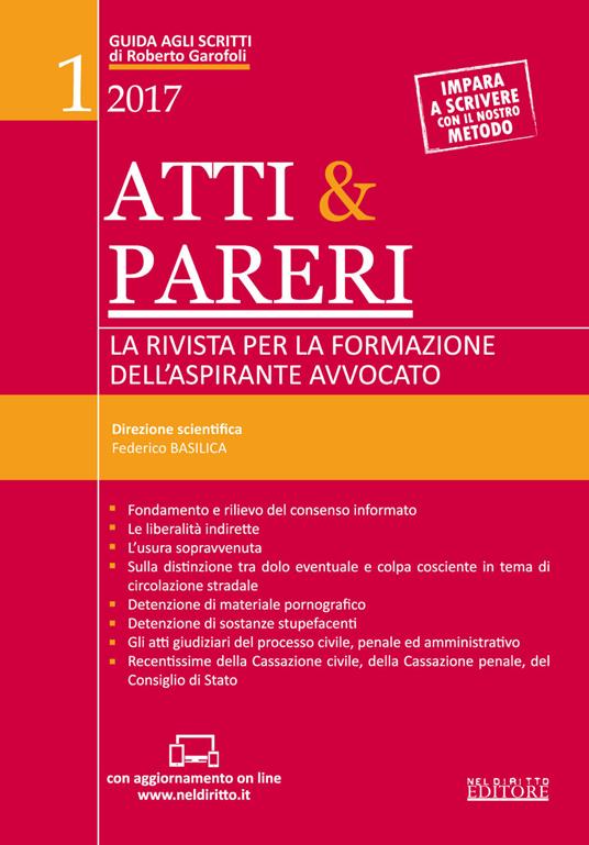 Atti & pareri. Vol. 1 - copertina