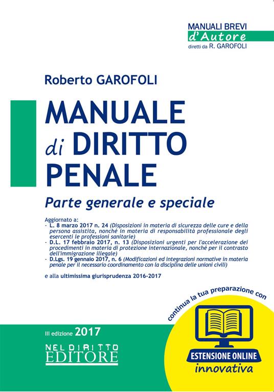 Manuale di diritto penale. Parte generale e speciale - Roberto Garofoli - copertina