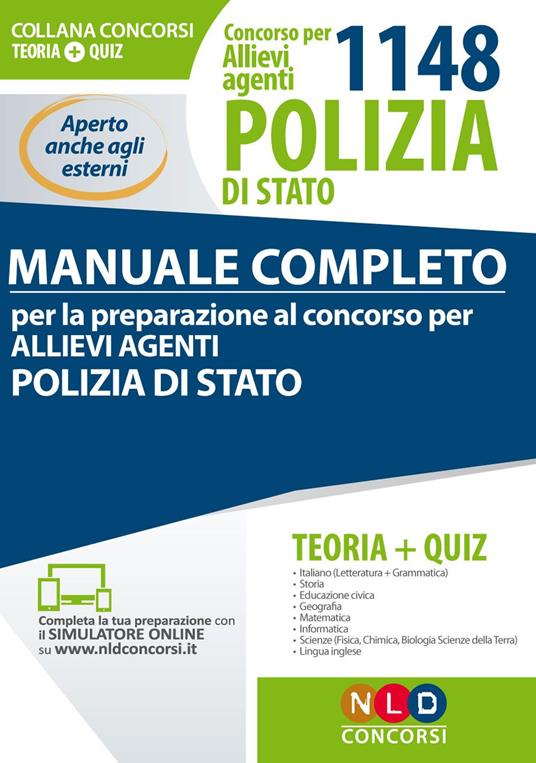 Concorso per 1148 allievi agenti Polizia di Stato. Manuale completo. Teoria + Quiz. Con Contenuto digitale per download e accesso online - copertina