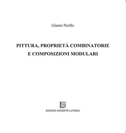 Pittura, proprietà combinatorie e composizioni modulari - Gianni Perillo - copertina