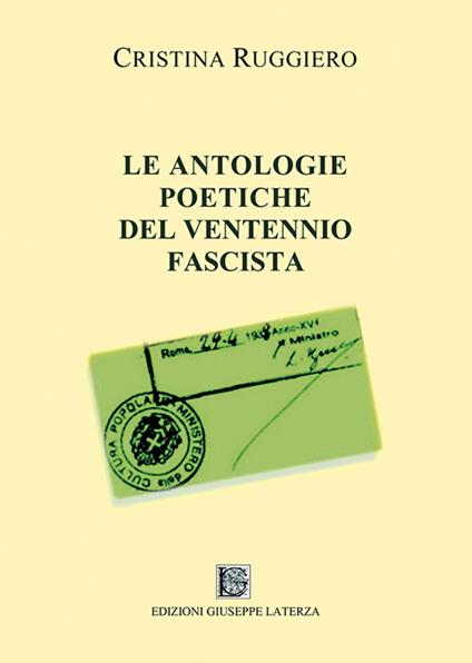 Le antologie poetiche del ventennio fascista - Cristina Ruggiero - copertina