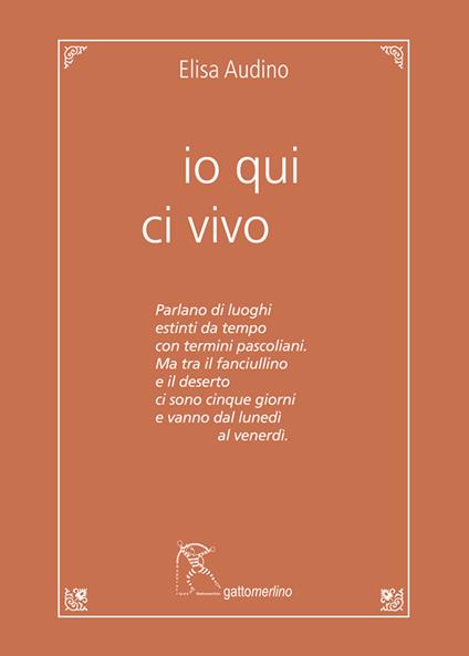 Io qui ci vivo - Elisa Audino - copertina