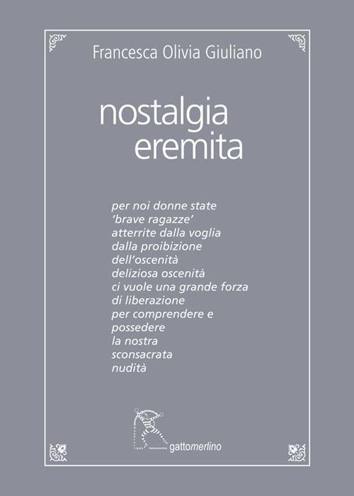 Nostalgia eremita - Francesca Olivia Giuliano - copertina