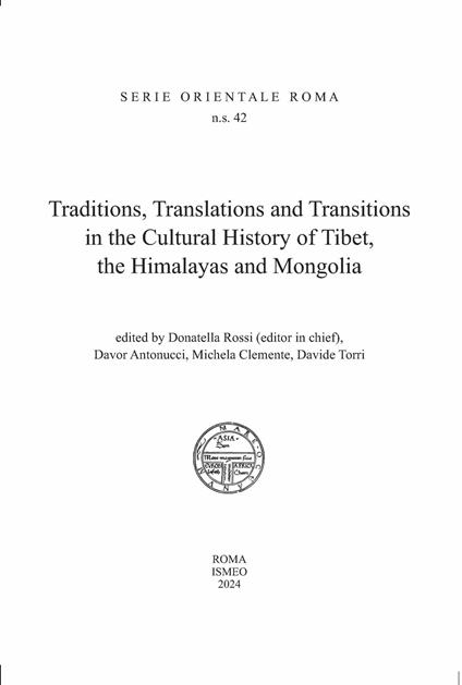 Traditions, translations and transitions in the cultural history of Tibet, the Himalayas and Mongolia - copertina
