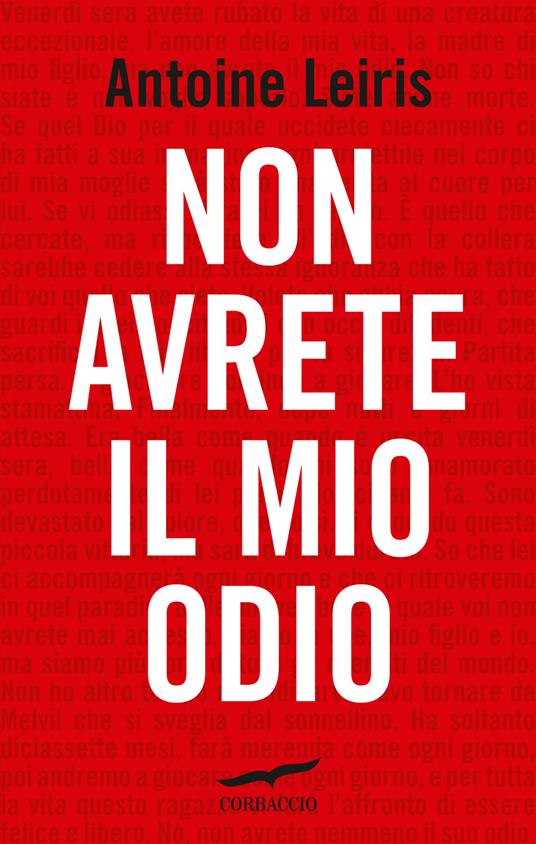 Non avrete il mio odio - Antoine Leiris - copertina