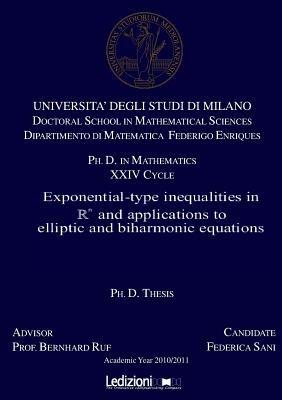 Exponential-type inqualities in n and applications to elliptic and biharmonic equations - copertina