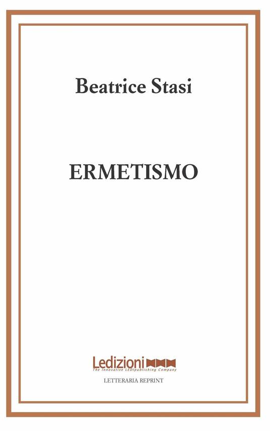 Ermetismo - Beatrice Stasi - copertina