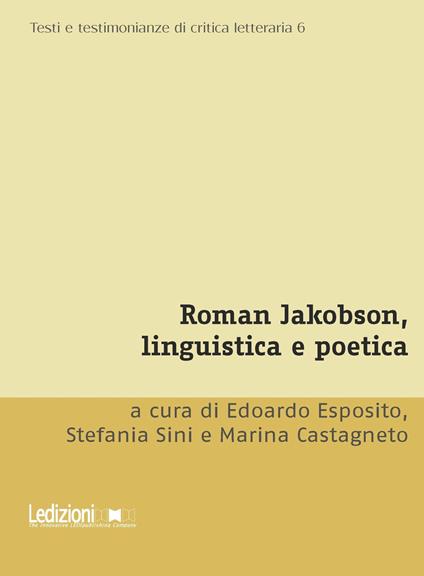 Roman Jakobson, linguistica e poetica - copertina